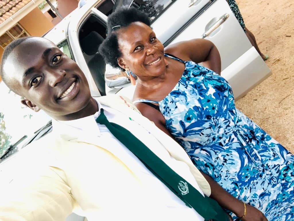 Mathew with Dr. Josephine at his high school