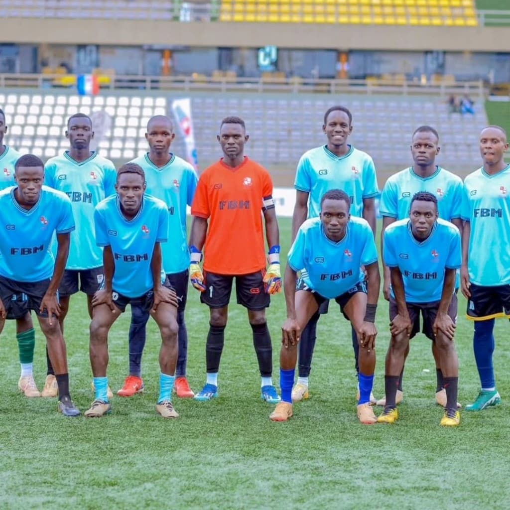 Samson lined up with his FBM soccer team