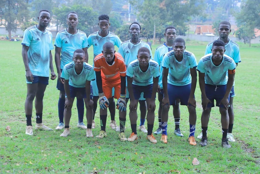 Samson with the Mata Soccer Academy team