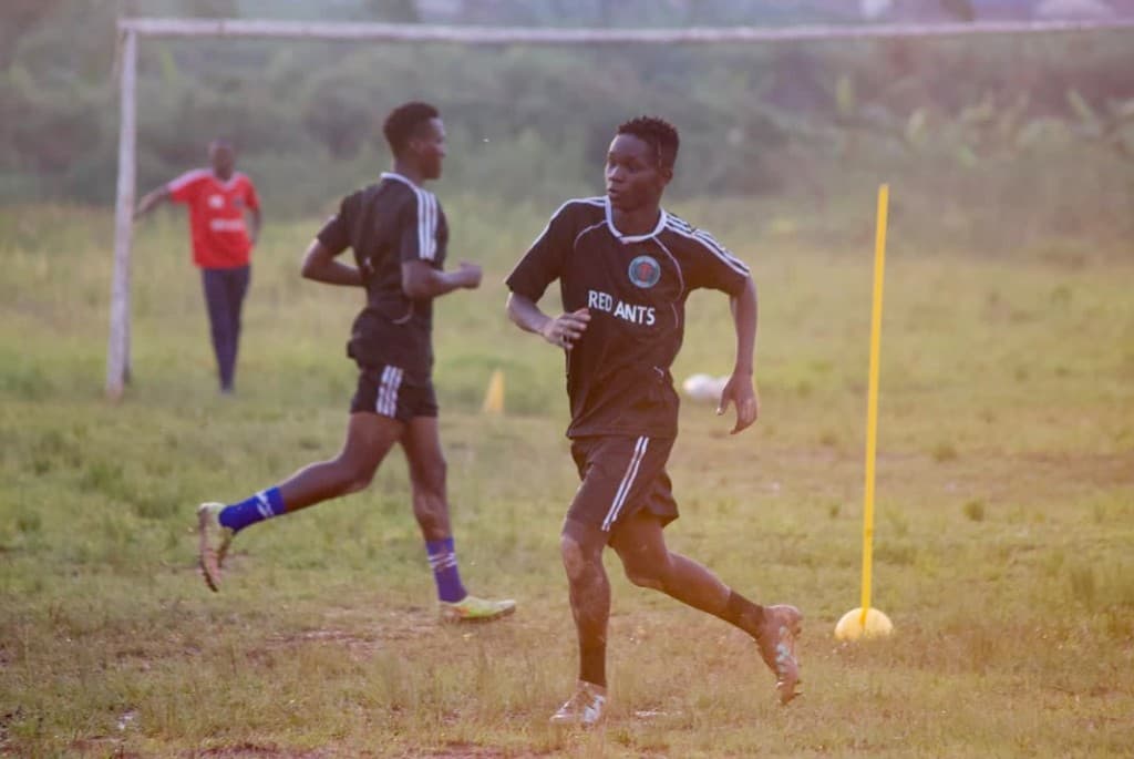 Samson training with the Red Ants